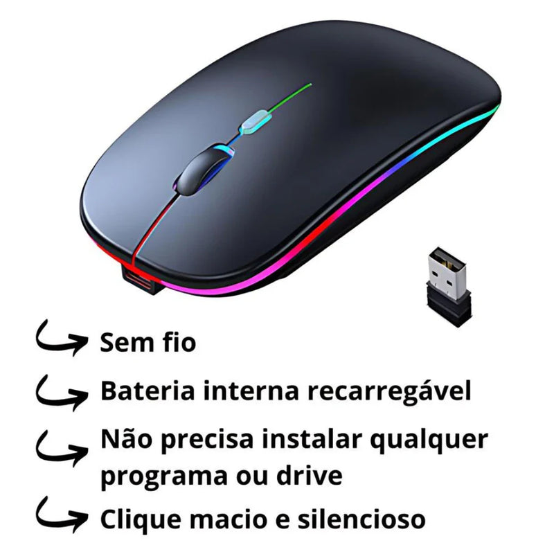 Bettdow Mouse Sem Fio Wireless 2400DPI 2,4GHz Bluetooth Mouse