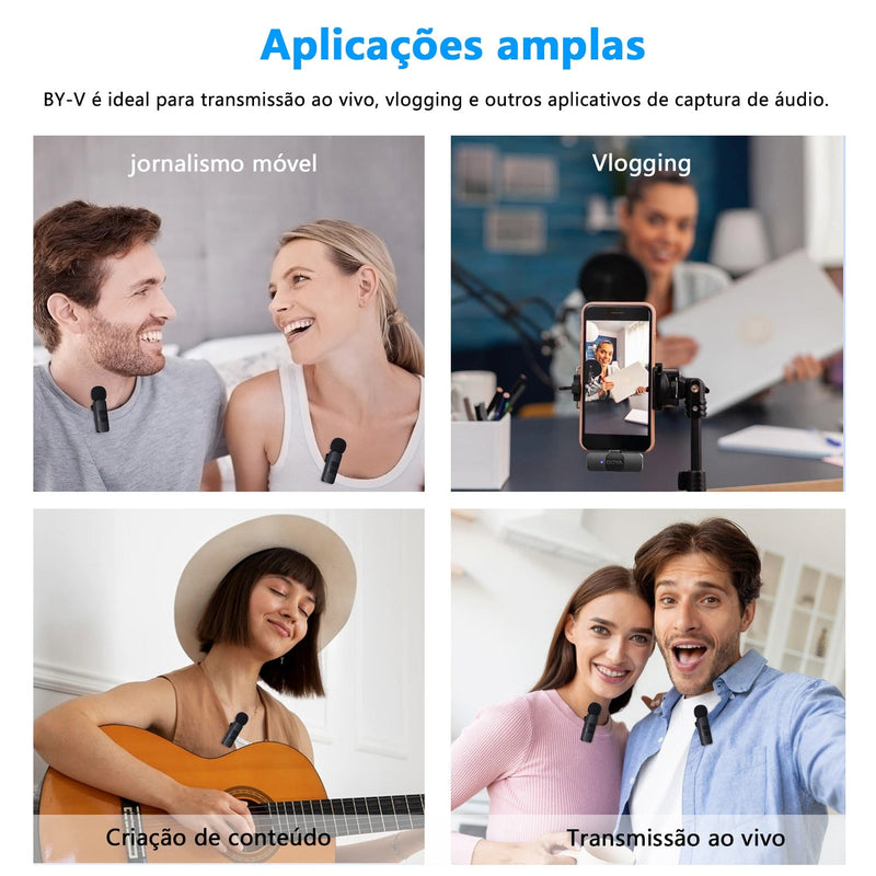 BOYA BY-V Microfone Sem Fio Profissional
