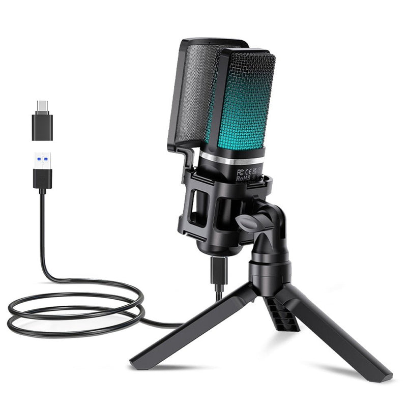 Microfone RGB USB a Condensador Zealsound | LunoSom